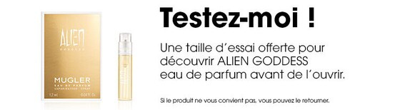 Recevez un échantillon de l'Eau de Parfum Mugler Alien Goddess pour découvrir le parfum avant de l'ouvrir.
